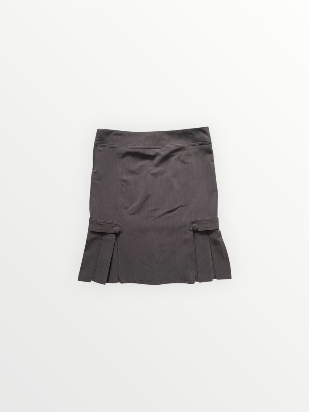 Vintage Costa Blanca Gray Mid Length Side Pleated Skirt Size 6
